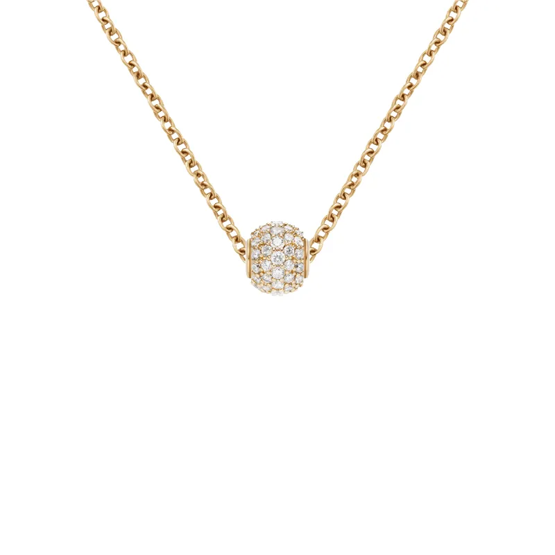 Pave Orb White Crystal Gold Charm + Chain Necklace G made by Daniel Wellington