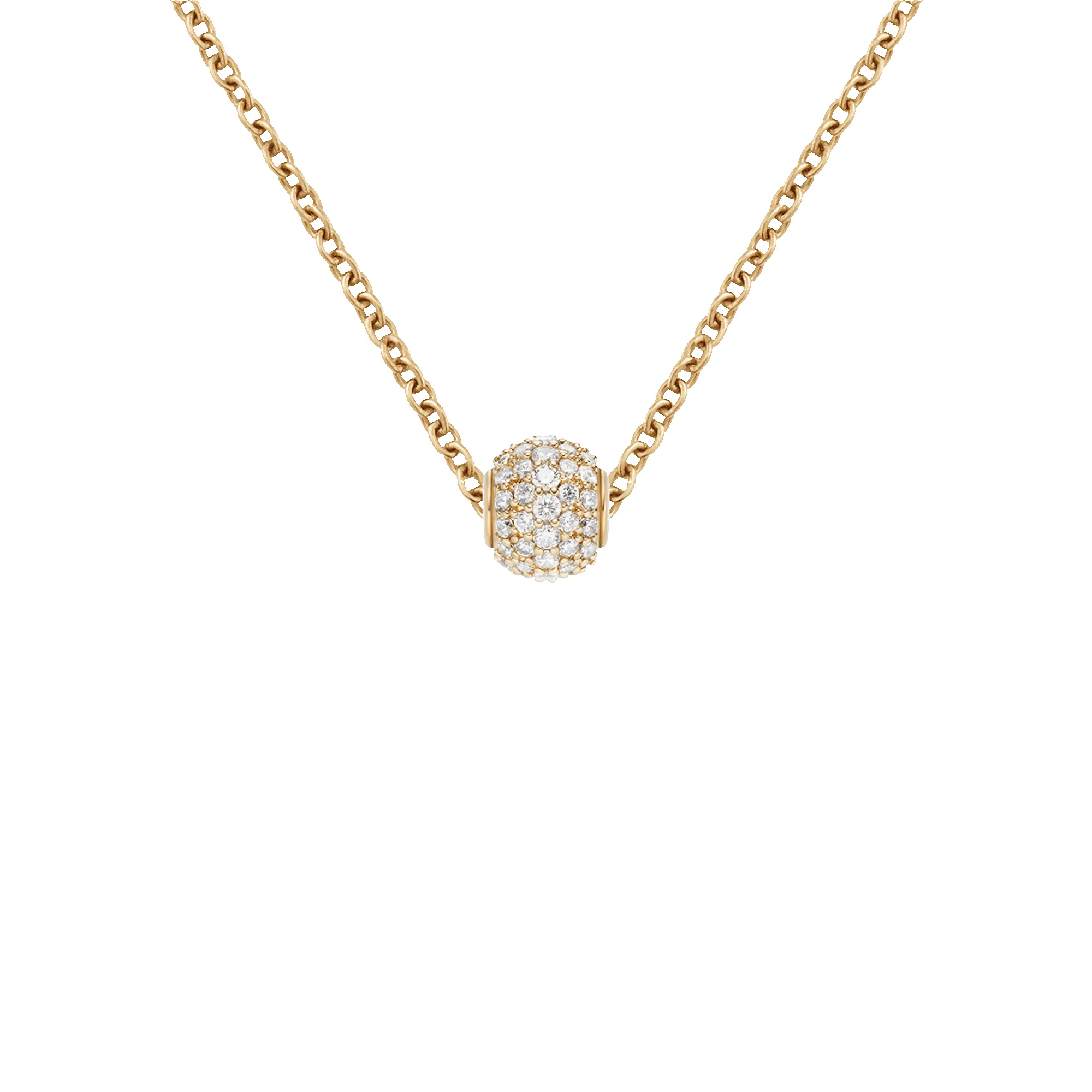 Pave Orb White Crystal Gold Charm + Chain Necklace G sold by Daniel Wellington