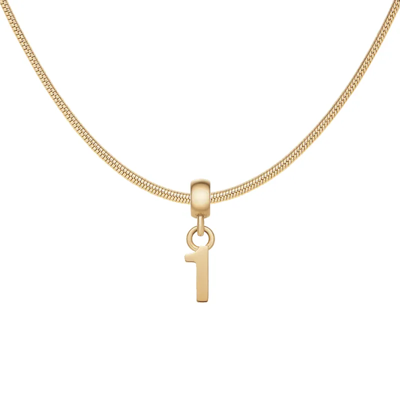Number Gold Charm + Snake Necklace G made by Daniel Wellington