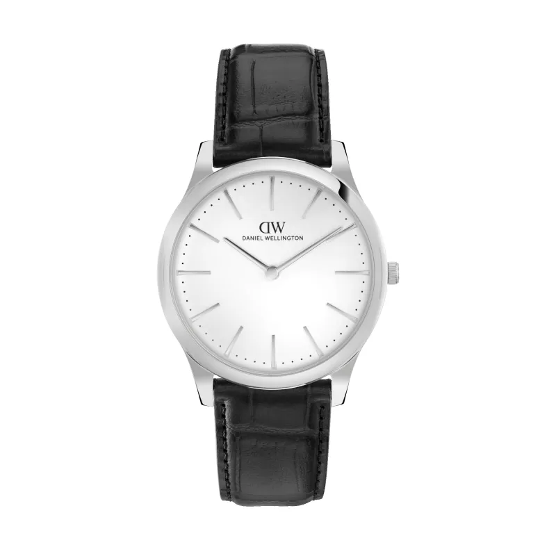 Pathfinder Black-Croc Frost-White Silver made by Daniel Wellington