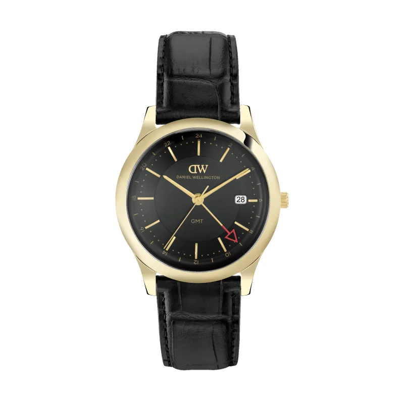 Pathfinder GMT Black-Croc Black Gold made by Daniel Wellington