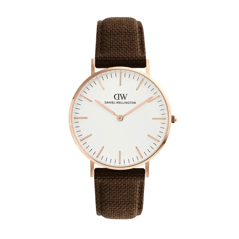 Classic Brown Canvas Rose Gold made by Daniel Wellington