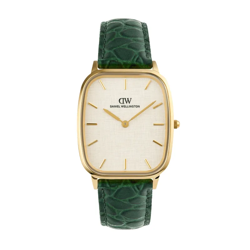 Marlon Green Croc Belly Linen Gold made by Daniel Wellington