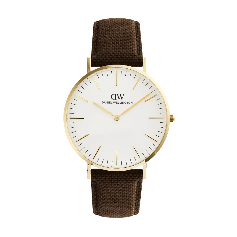 Classic Brown Canvas Gold made by Daniel Wellington