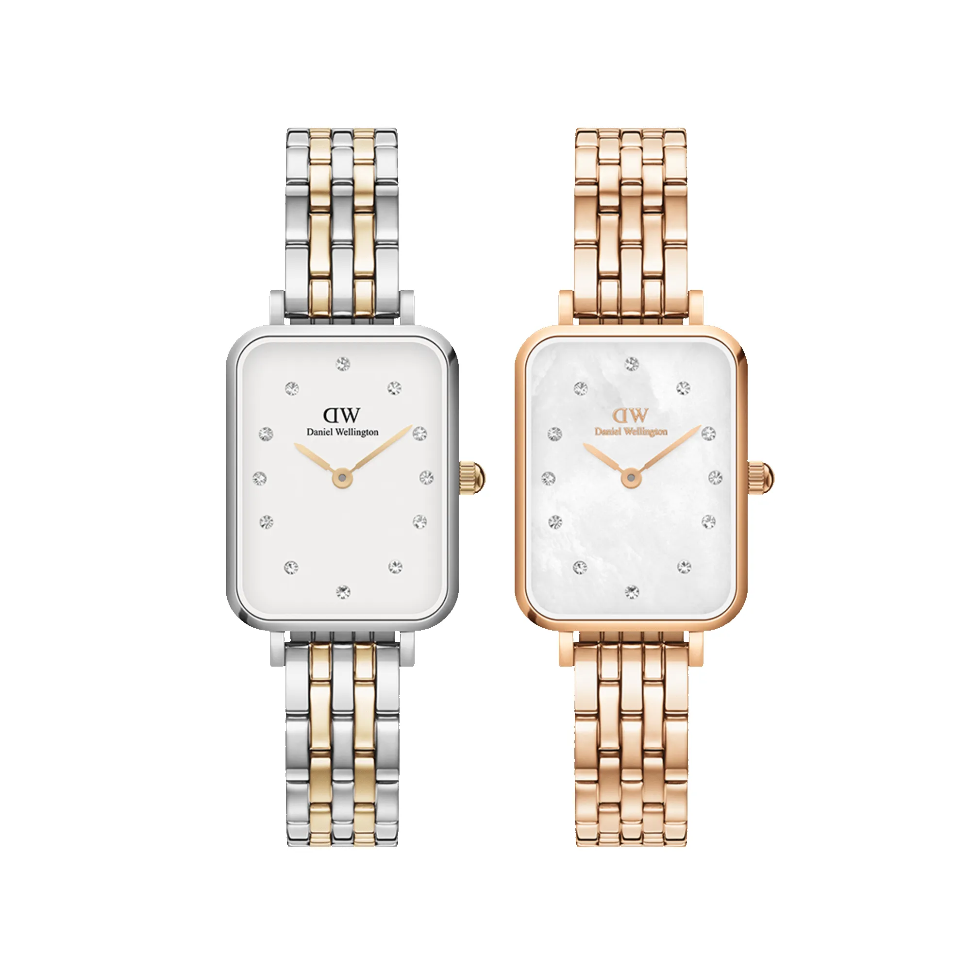 Quadro Lumine 5-link Melrose & two-tone sold by Daniel Wellington