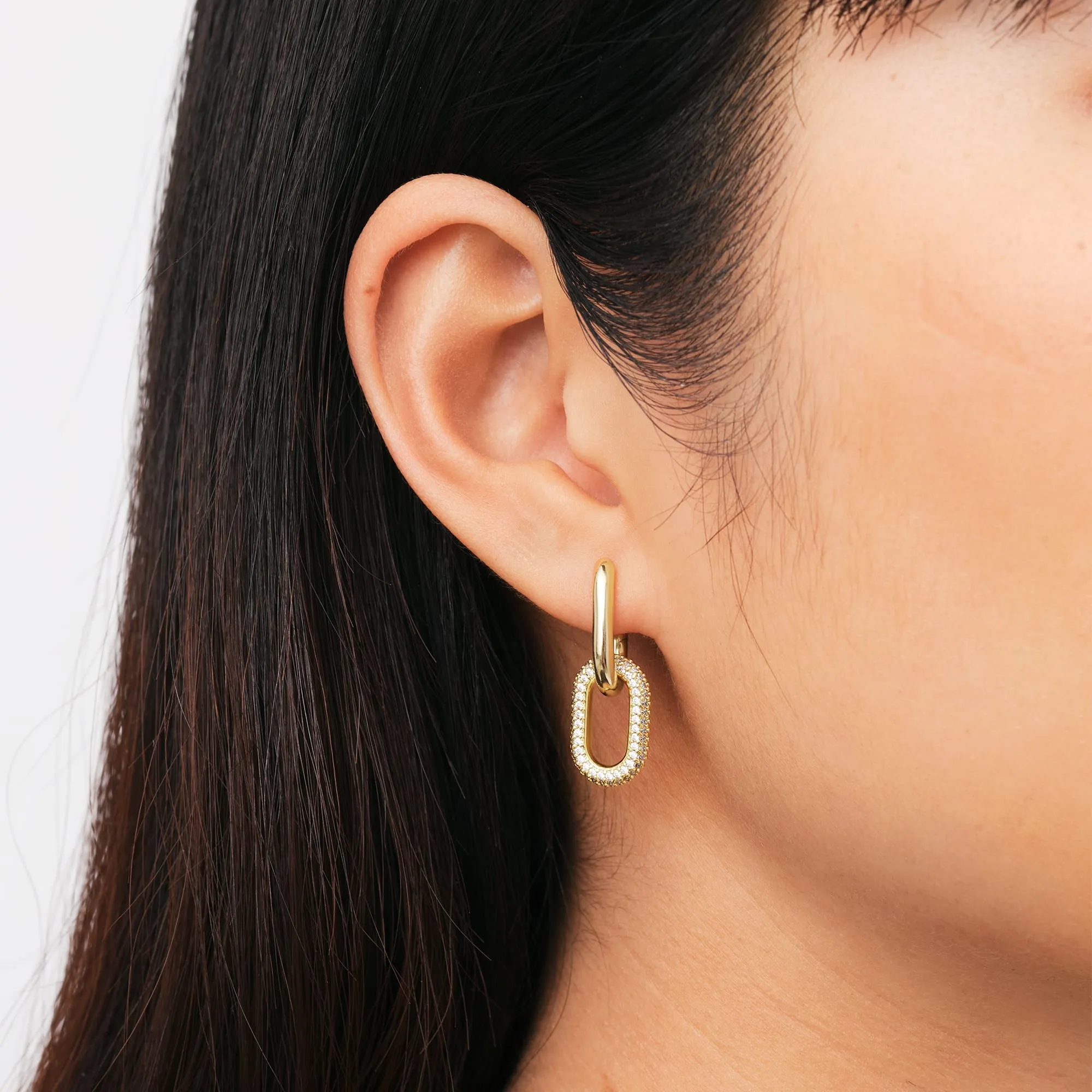 Crystal Link Earrings Gold sold by Daniel Wellington product image thumbnail 2