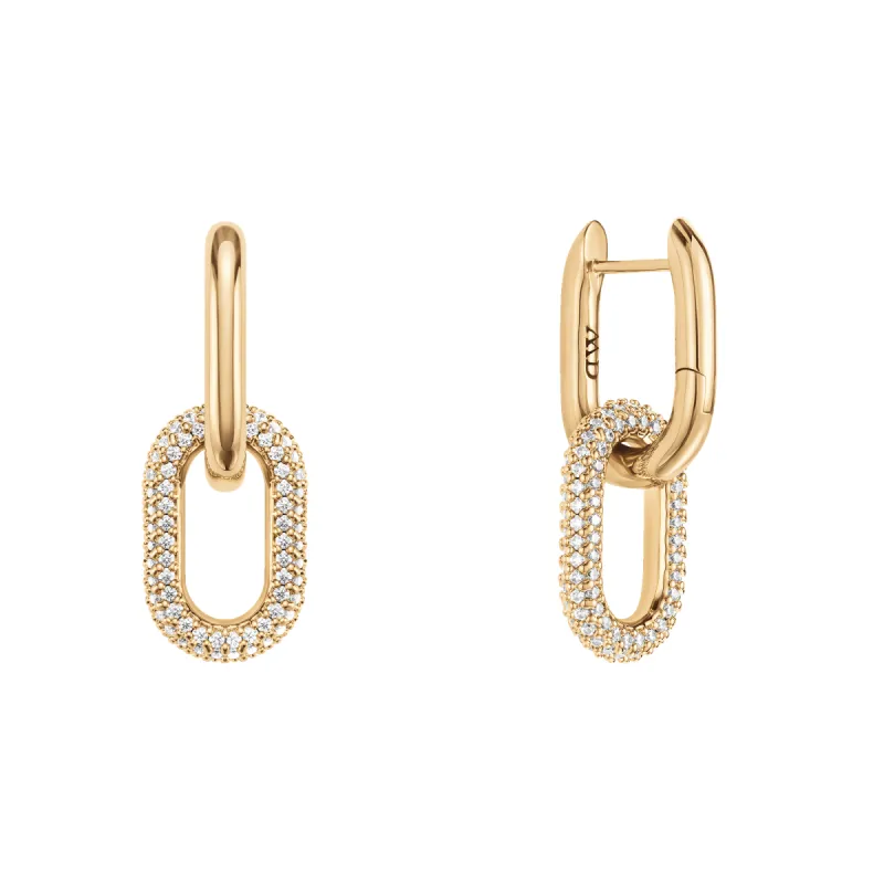 Crystal Link Earrings Gold sold by Daniel Wellington