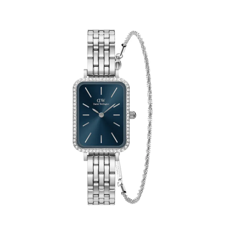 Quadro Lumine Bezel Arctic + Twisted Bracelet S sold by Daniel Wellington