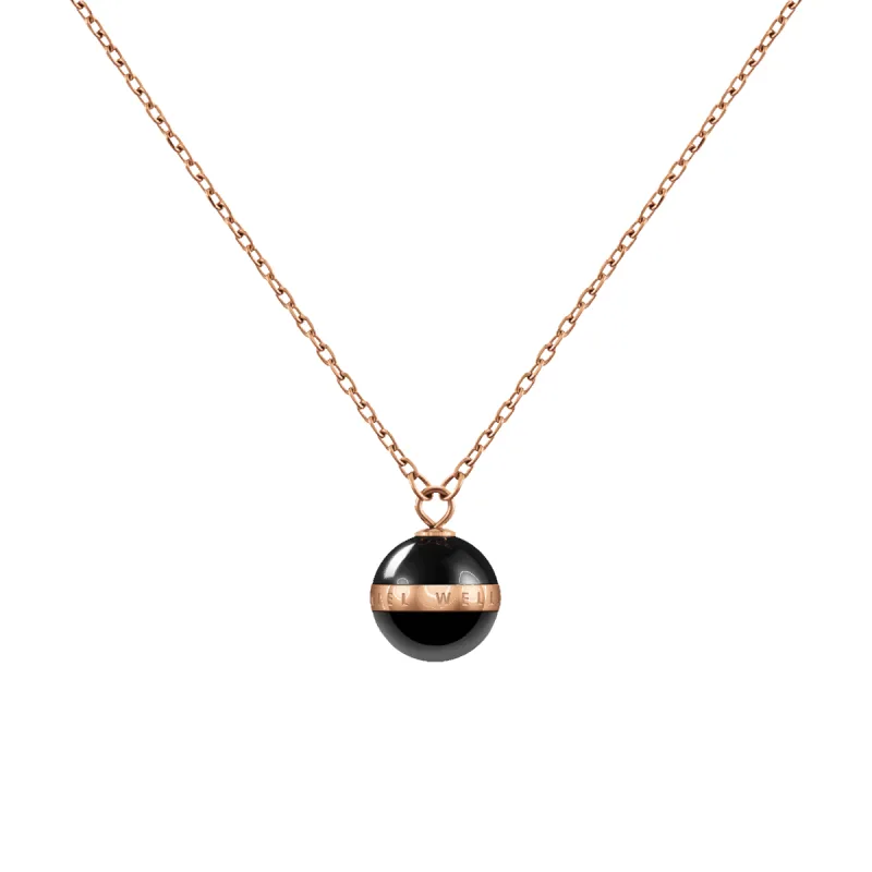 Aspiration Necklace Rose Gold Black sold by Daniel Wellington