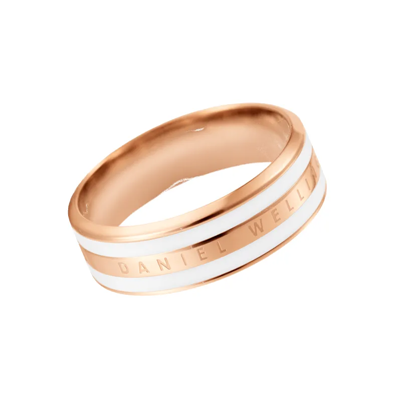 Emalie Ring Satin White Rose Gold sold by Daniel Wellington