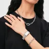 Crystal Link Ring Silver sold by Daniel Wellington