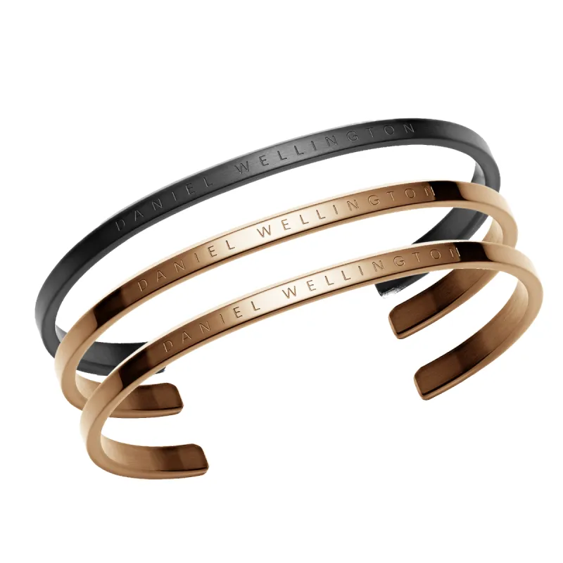 Classic Bracelet Black + 2 Rose Gold sold by Daniel Wellington