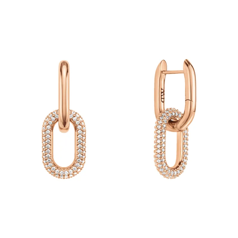 Crystal Link Earrings Rose Gold sold by Daniel Wellington