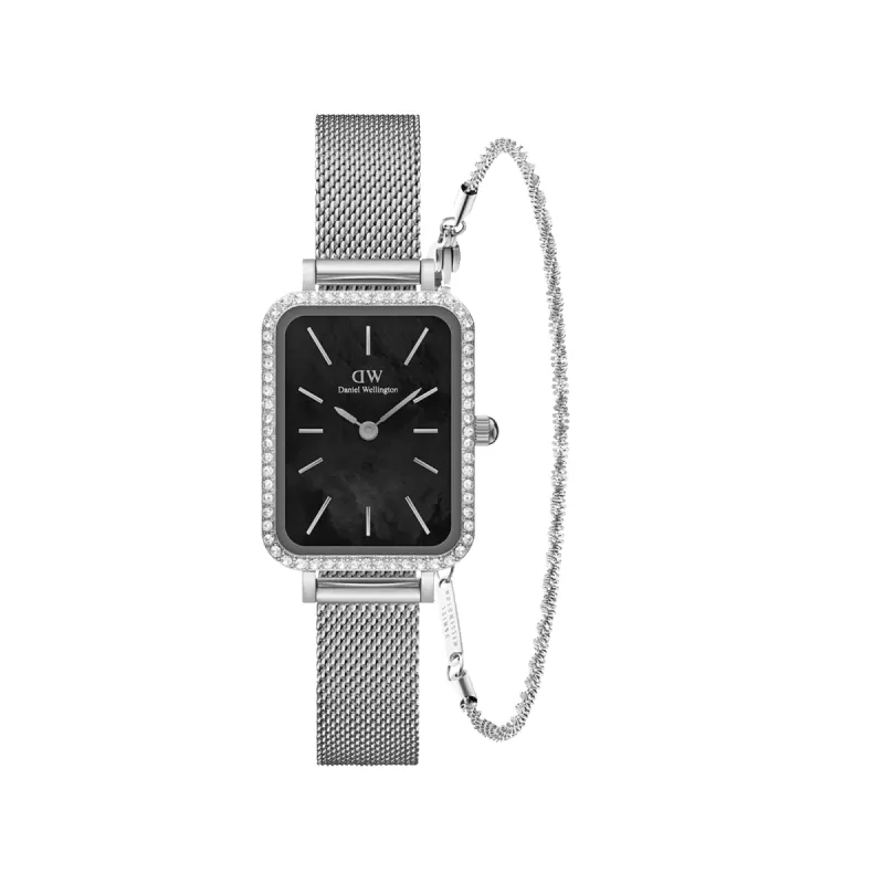 Quadro Bezel & Twisted Bracelet Set sold by Daniel Wellington