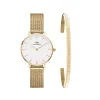 Petite 28 Evergold White + Classic Bracelet sold by Daniel Wellington