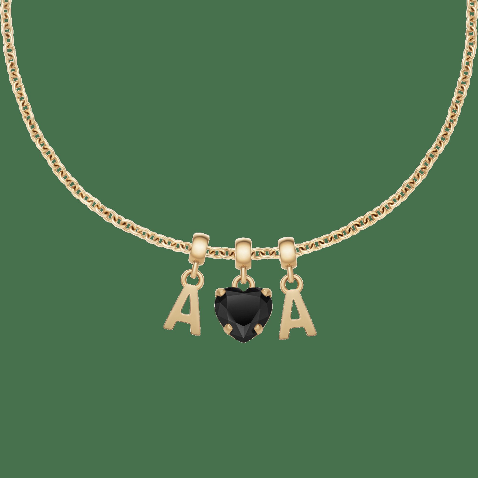 Chain Necklace + Heart Crystal B + 2x letter charms sold by Daniel Wellington