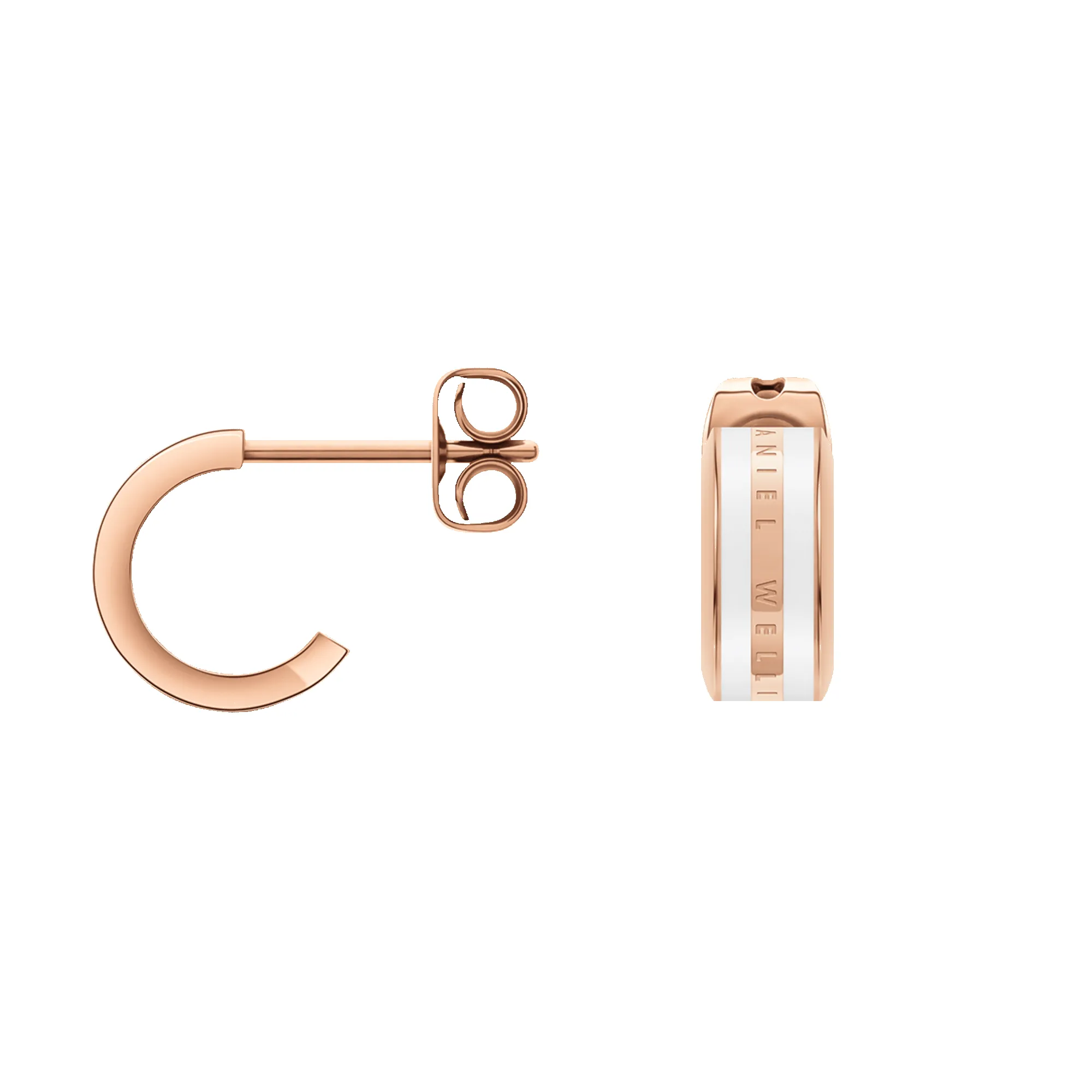 Emalie Earrings Rose Gold Satin White sold by Daniel Wellington product image thumbnail 2
