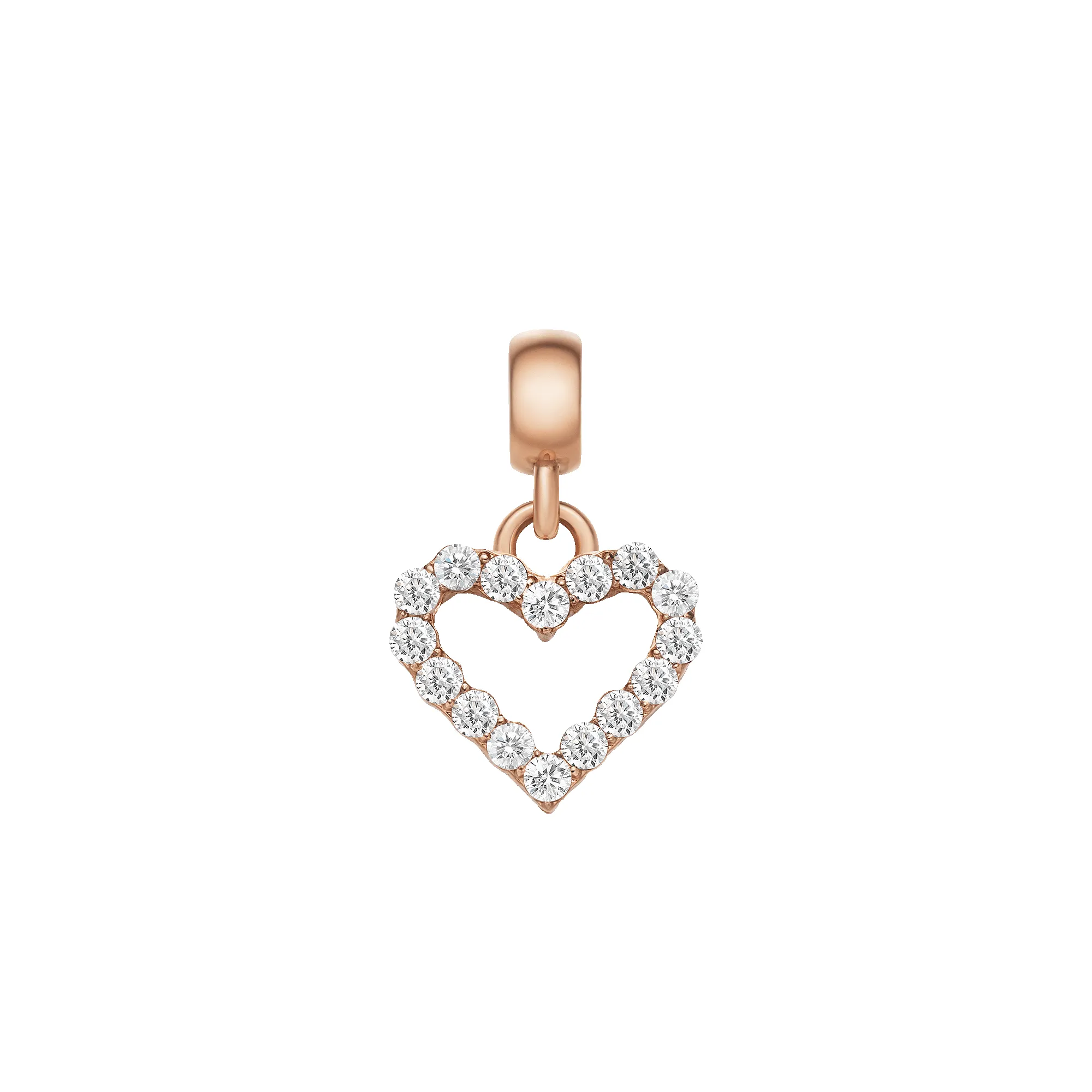 Heart Contour White Crystal Charm Rose Gold sold by Daniel Wellington