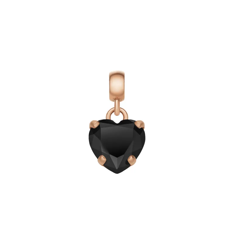 Heart Black Crystal Charm RG sold by Daniel Wellington