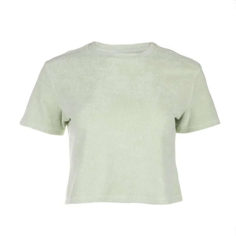 Green Terry Crop Top sold by DANNIJO