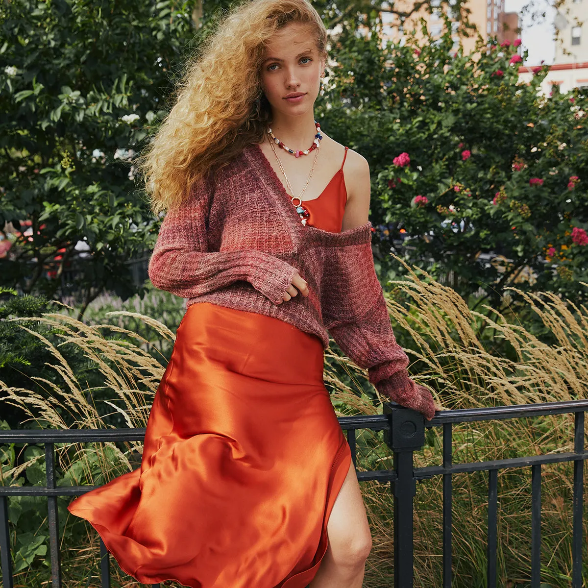 Rust Mohair V-Neck Pullover sold by DANNIJO product image thumbnail 4