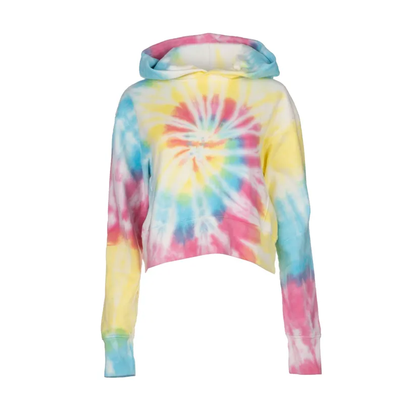 Neon Tie Dye Cropped Hoodie sold by DANNIJO