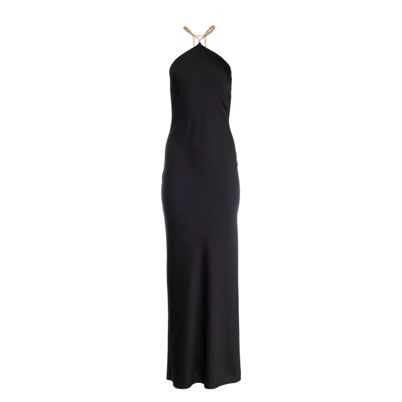 Noir Halter Maxi with Chain made by DANNIJO