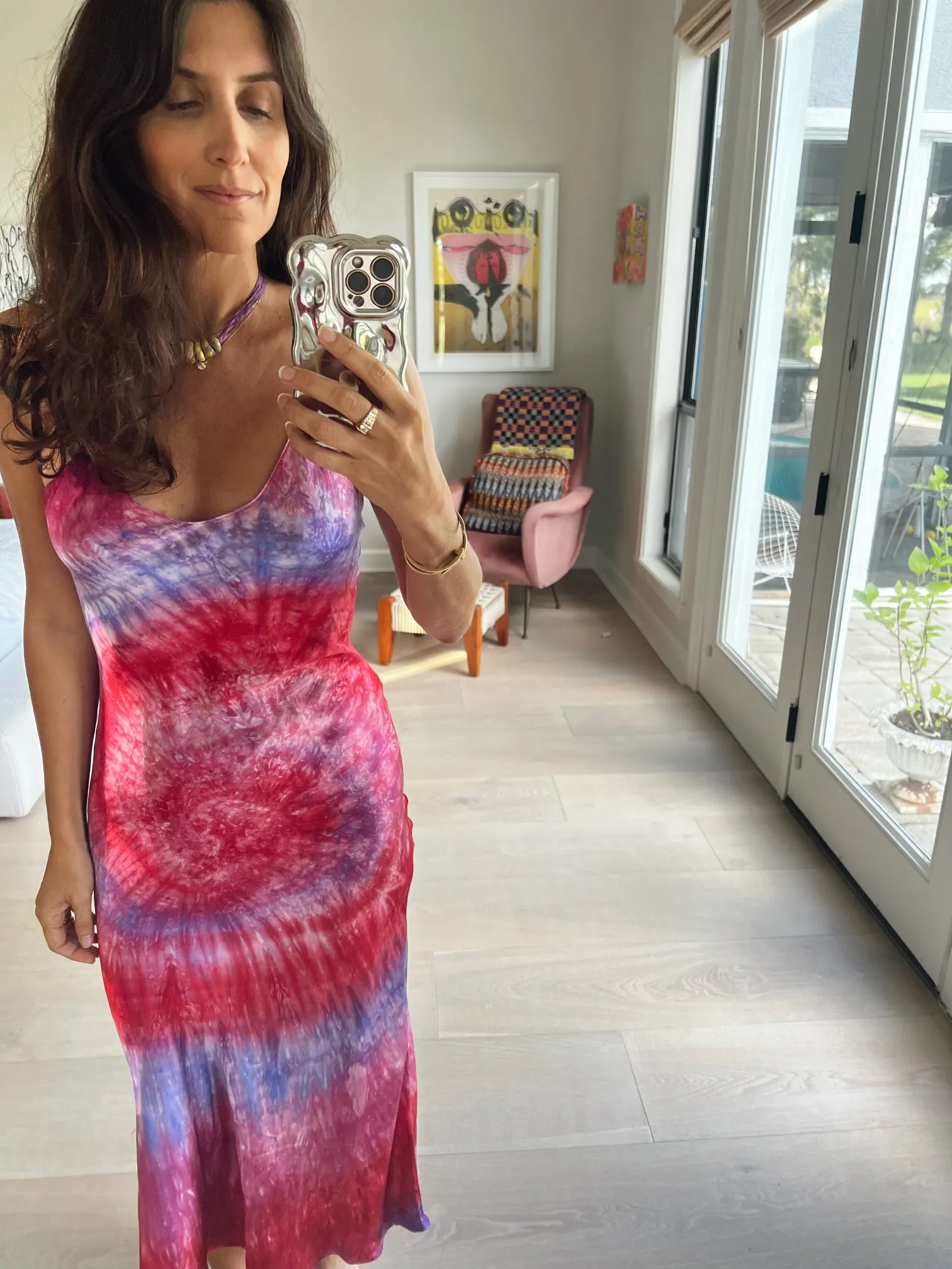 Plume Hand Dyed Midi Slip Dress sold by DANNIJO product image thumbnail 3