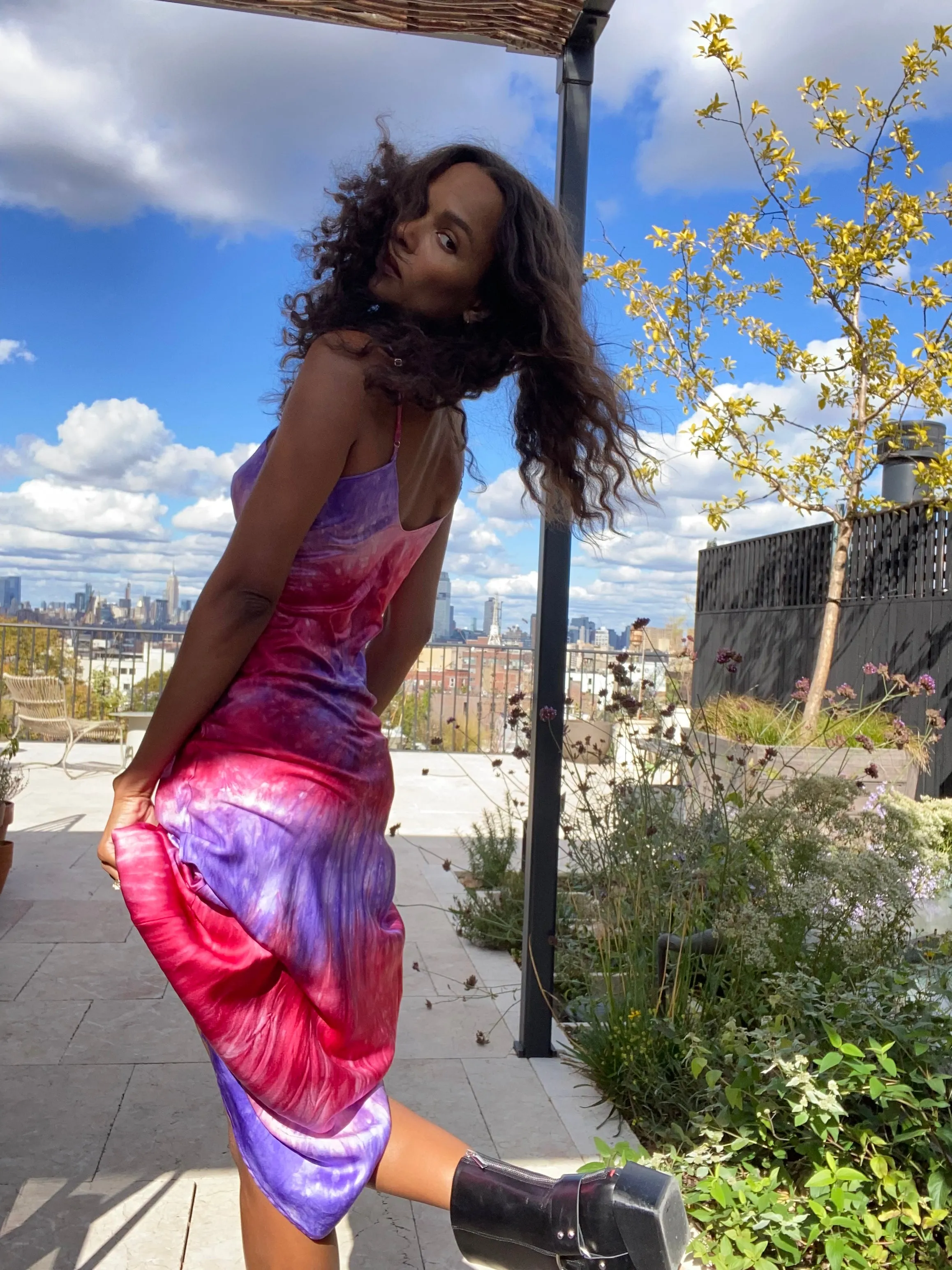 Ray Hand Dyed Midi Slip Dress sold by DANNIJO product image thumbnail 2