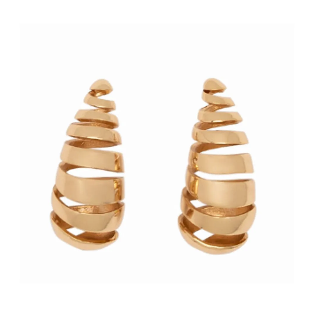 Gold Pludo Spiral Earrings sold by DANNIJO