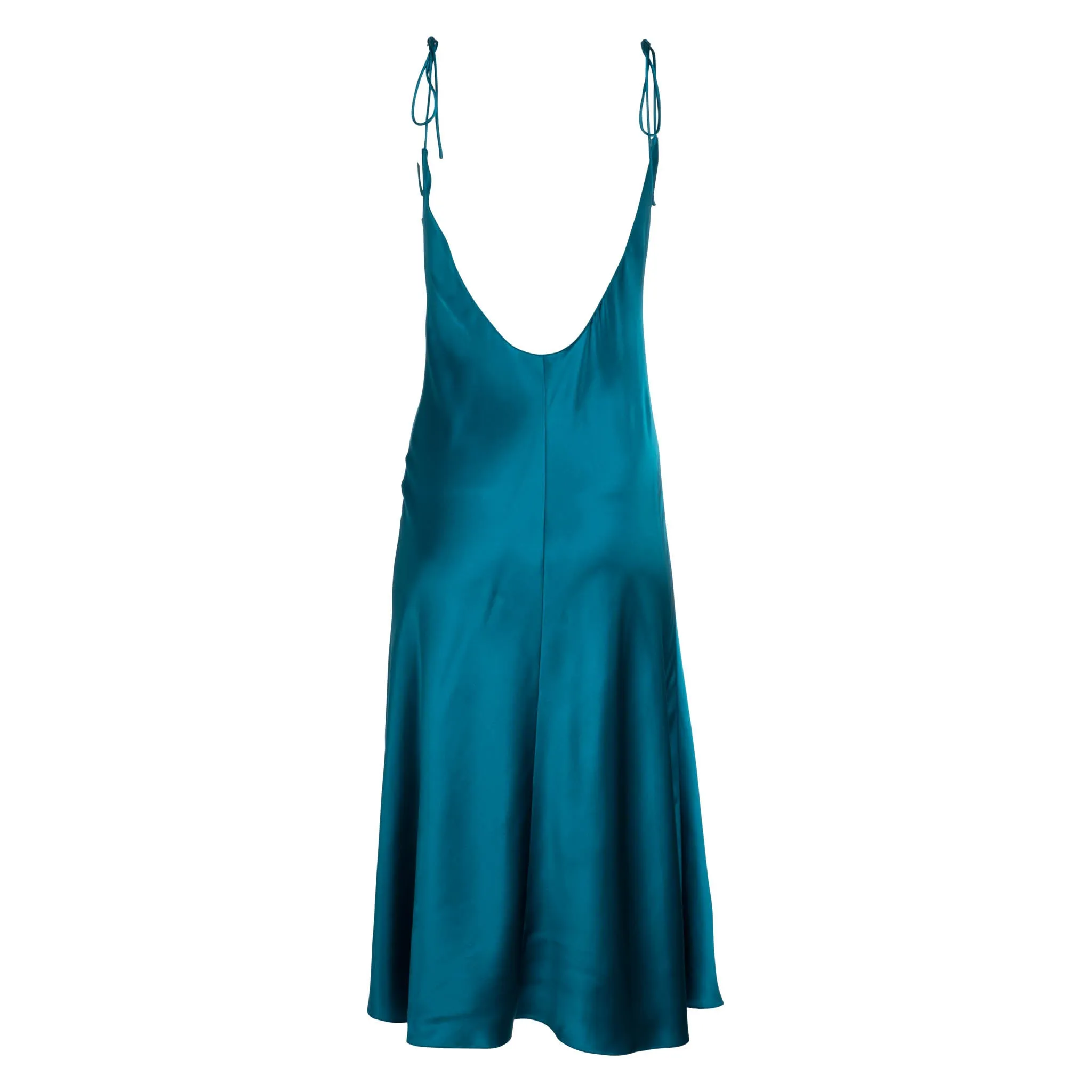Tie Strap Teal Midi Slip Dress sold by DANNIJO product image thumbnail 2