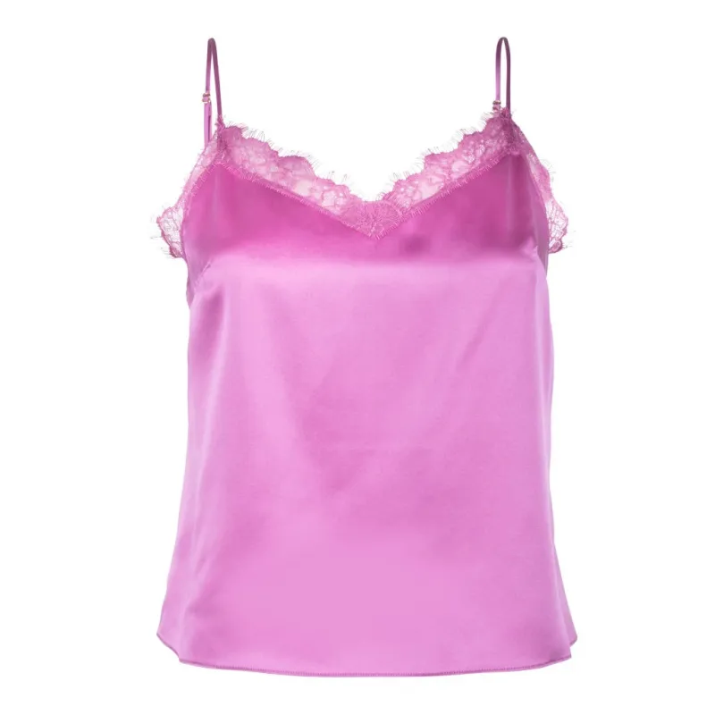 Vibrant Orchid Lace-Trim Camisole sold by DANNIJO