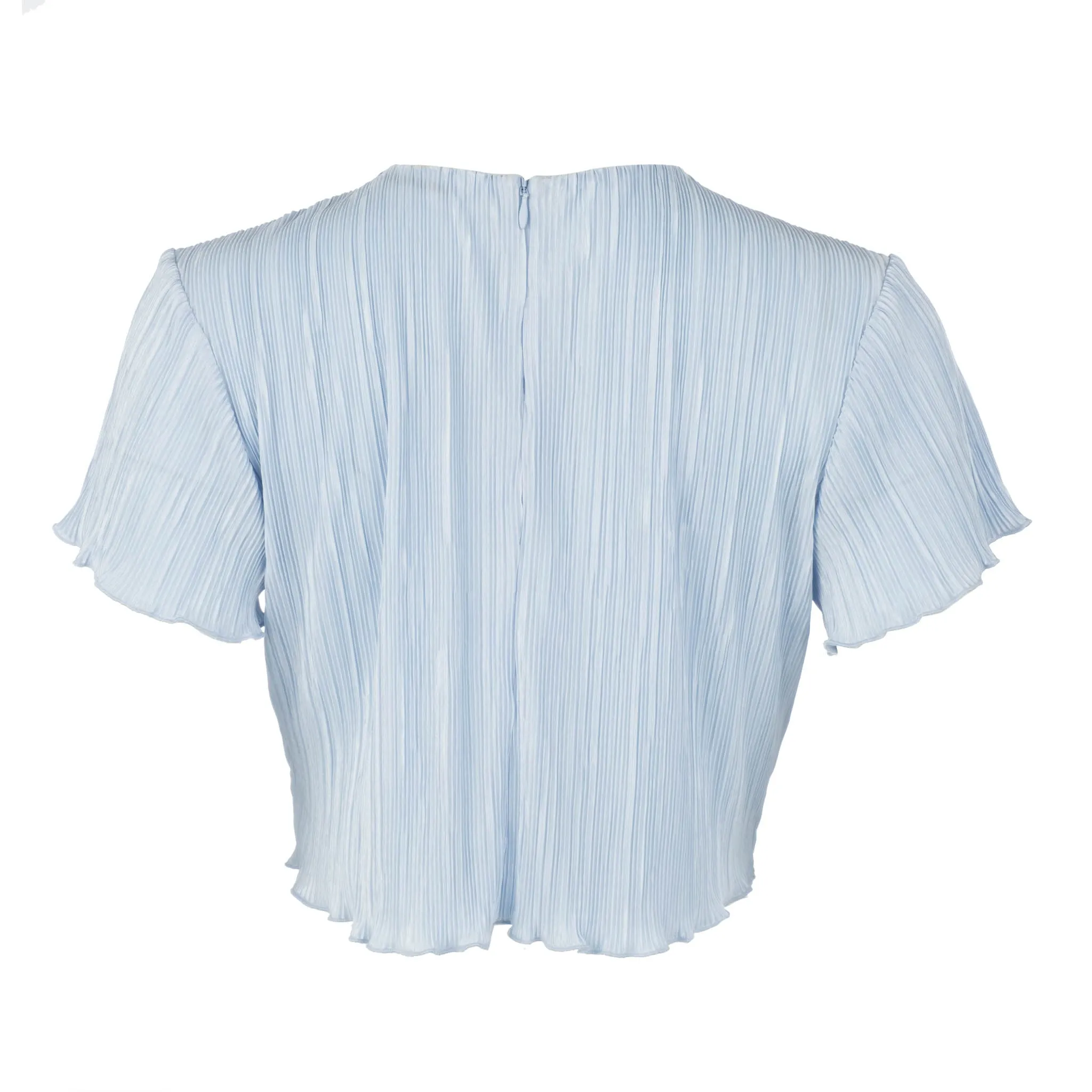 Blue Pleated Crop Top sold by DANNIJO product image thumbnail 5