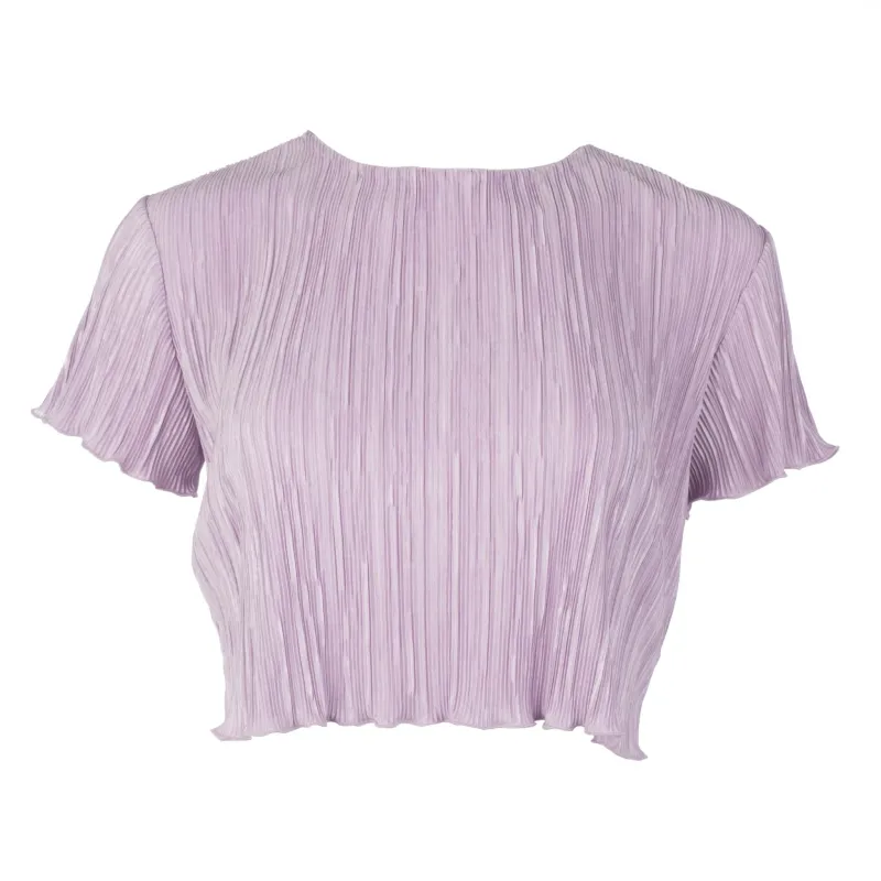 Lilac Pleated Crop Top made by DANNIJO