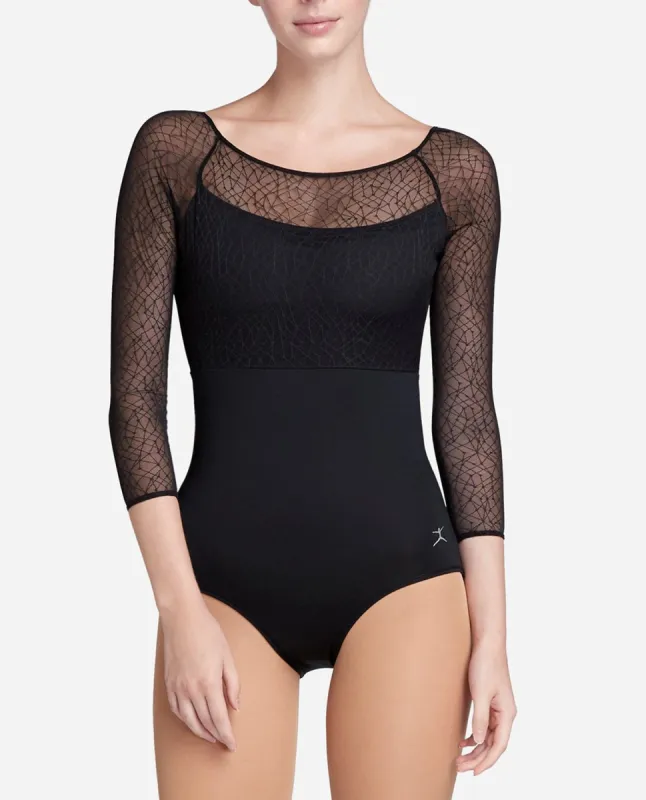 Mesh Overlay Long Sleeve Leotard sold by Danskin