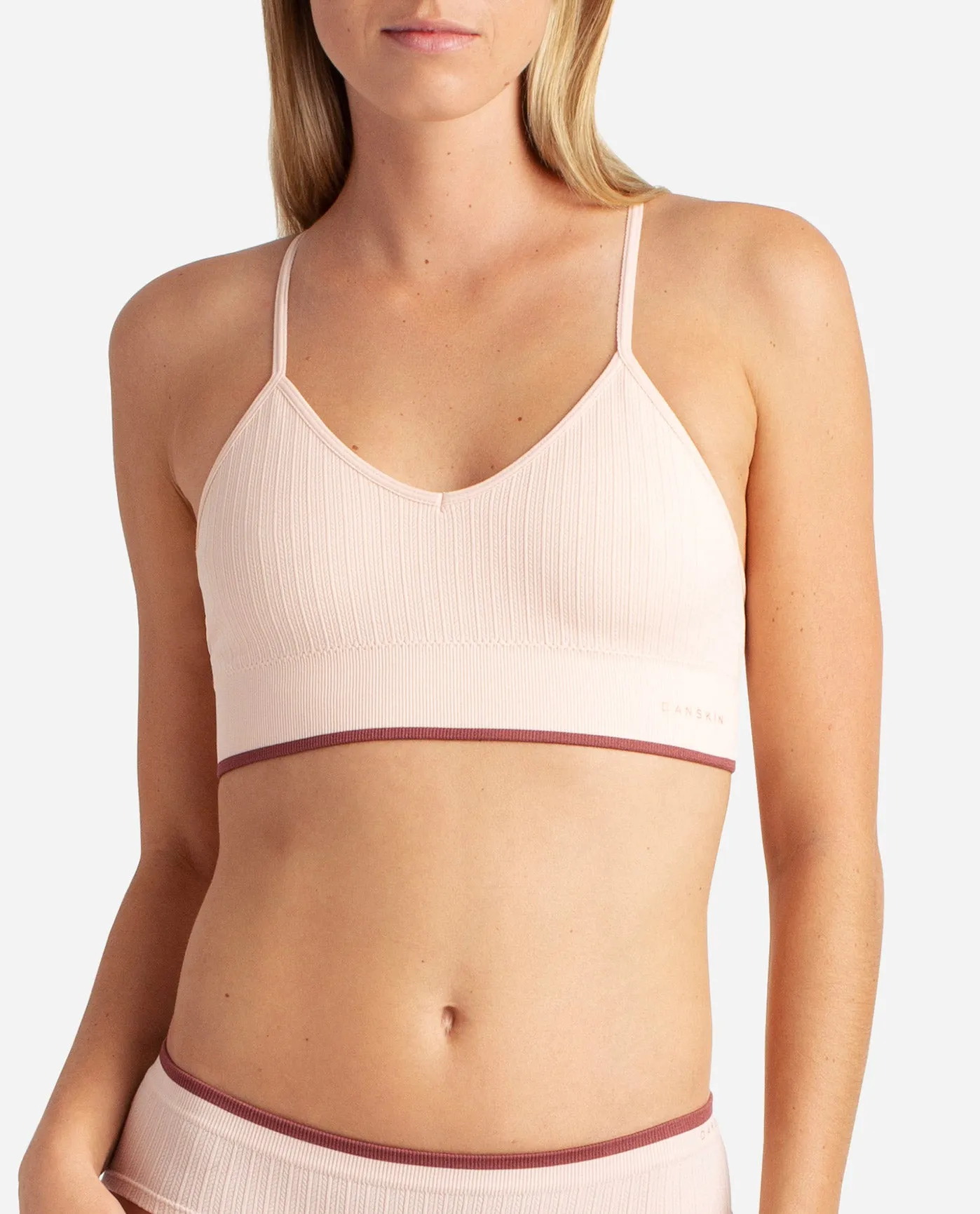 3-Pack Seamless Braid Texture Bralette With Contrast Line sold by Danskin