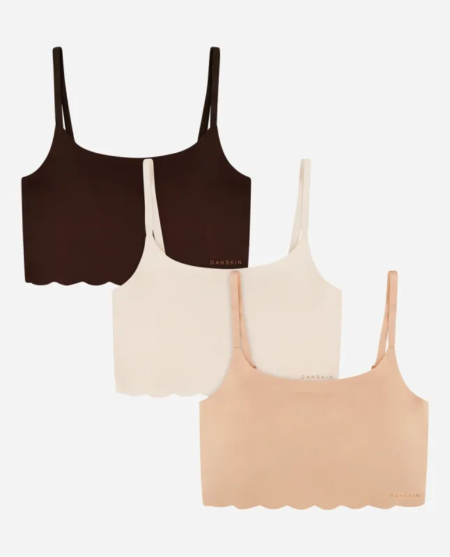 Nude Rose Multi 3-Pack Laser Pullover Bra With Scallop Edge sold by Danskin