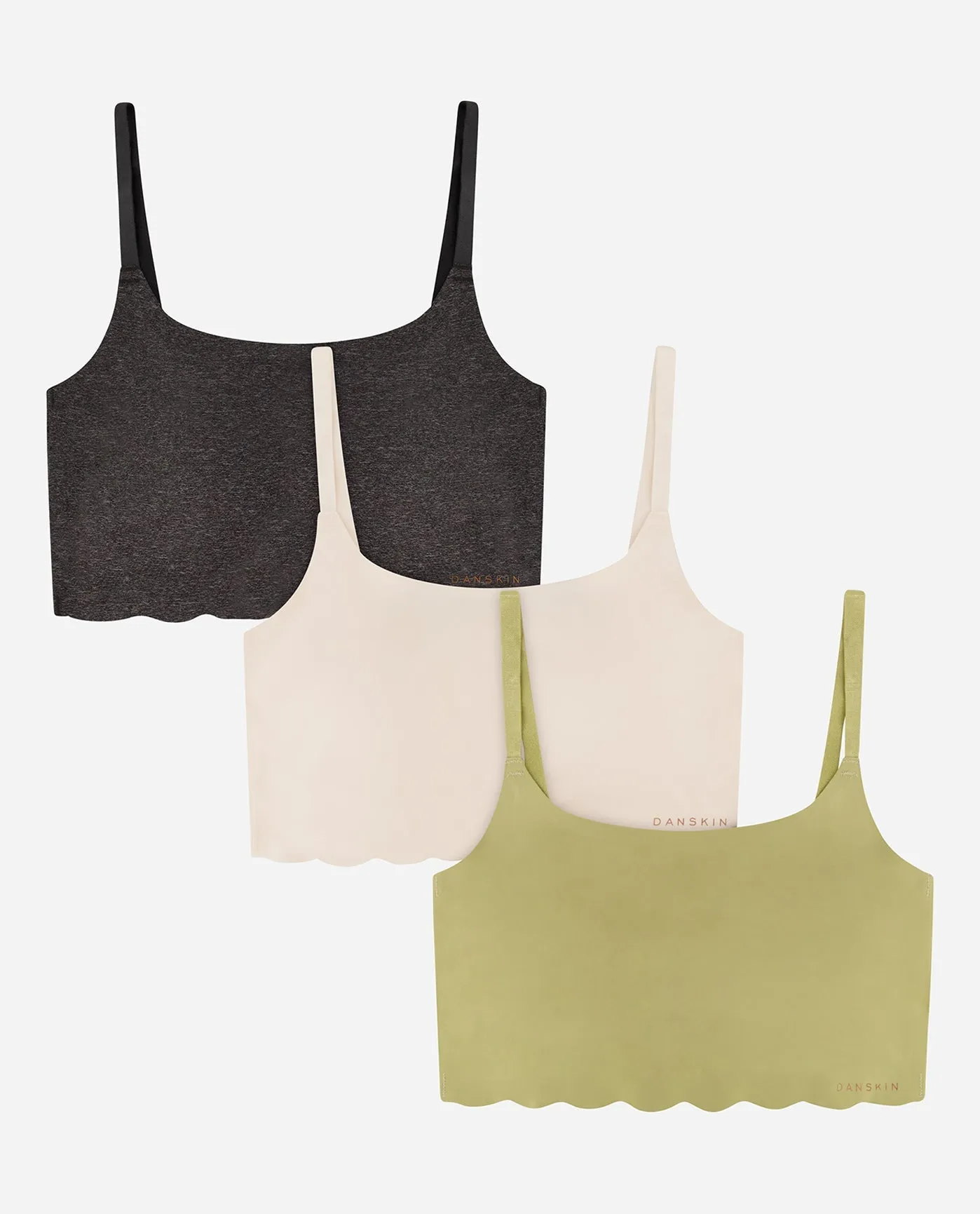 Light Camo Multi 3-Pack Laser Pullover Bra With Scallop Edge sold by Danskin