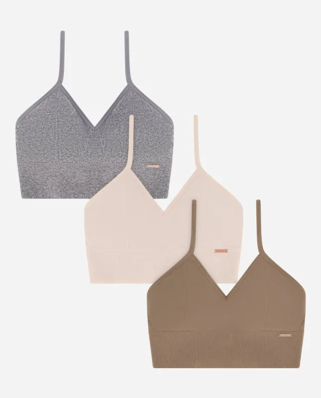 Water Lily Multi 3-Pack Seamless Sweetheart Bralette made by Danskin