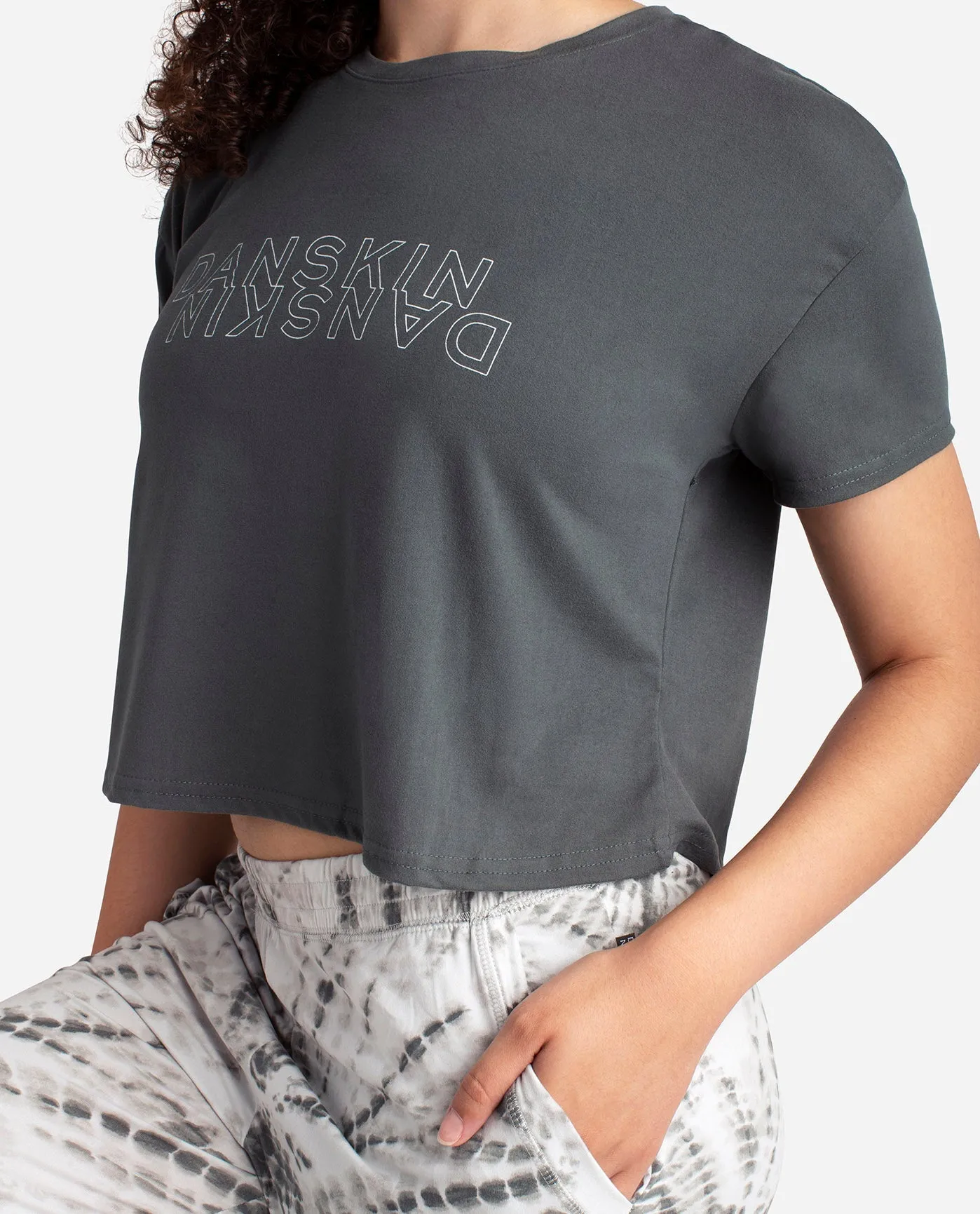 Cropped Short Sleeve Sleep Set with Wide Leg Pant sold by Danskin product image thumbnail 4