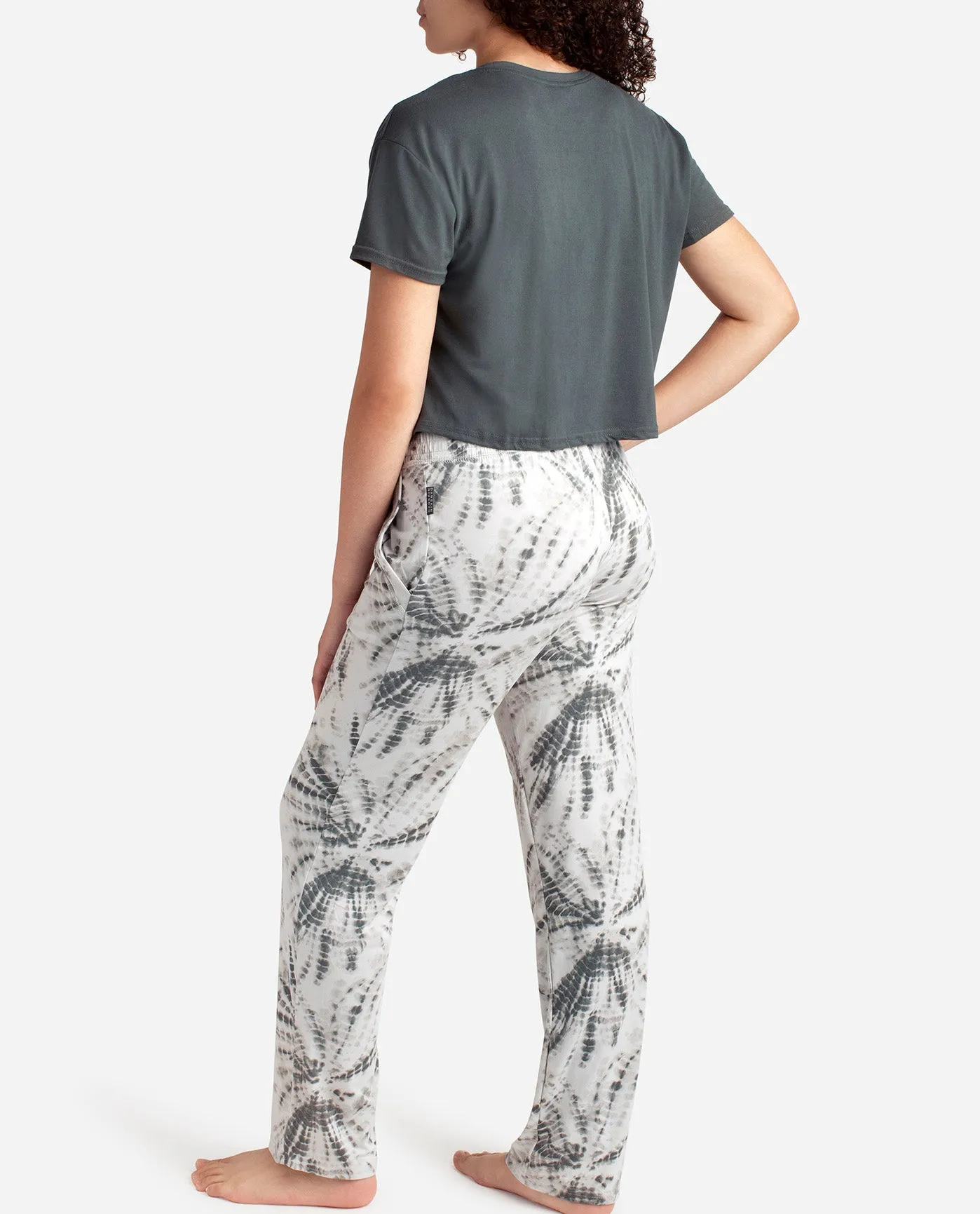 Cropped Short Sleeve Sleep Set with Wide Leg Pant sold by Danskin product image thumbnail 2