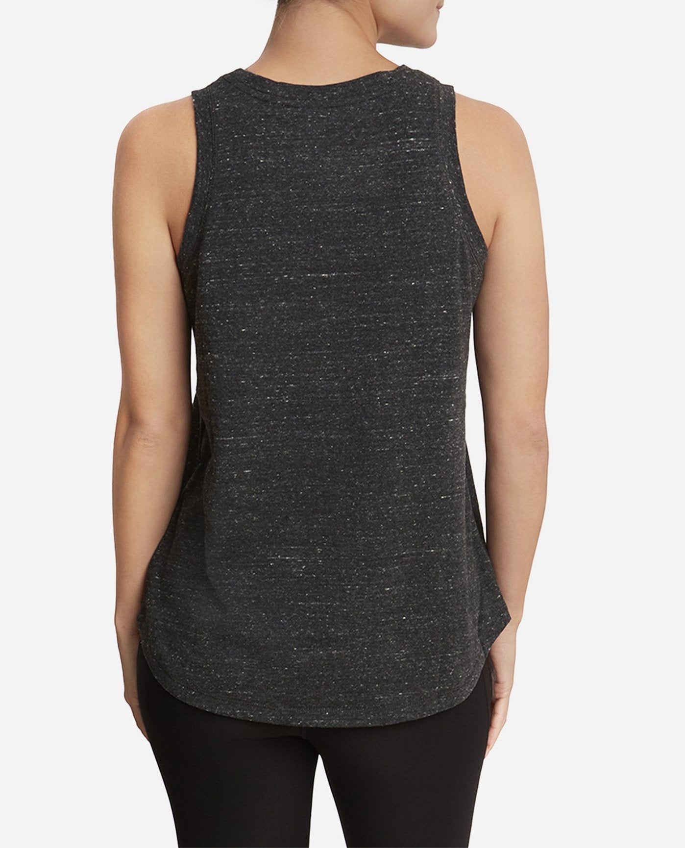 Black Salt Heather Hi-Lo Heathered Tank sold by Danskin product image thumbnail 2