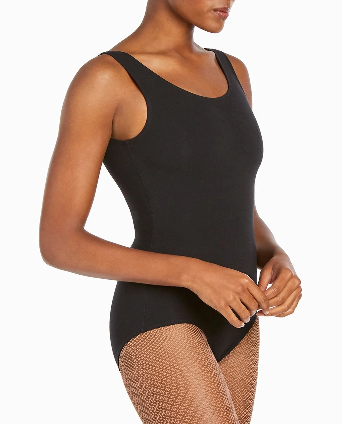 Black Scoopneck Cotton-Blend Leotard sold by Danskin product image thumbnail 2