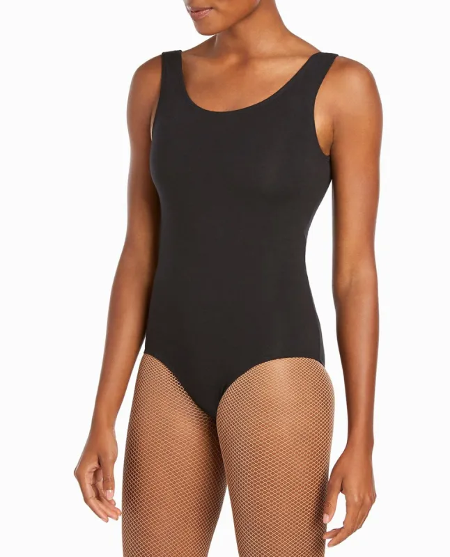 Black Scoopneck Cotton-Blend Leotard sold by Danskin