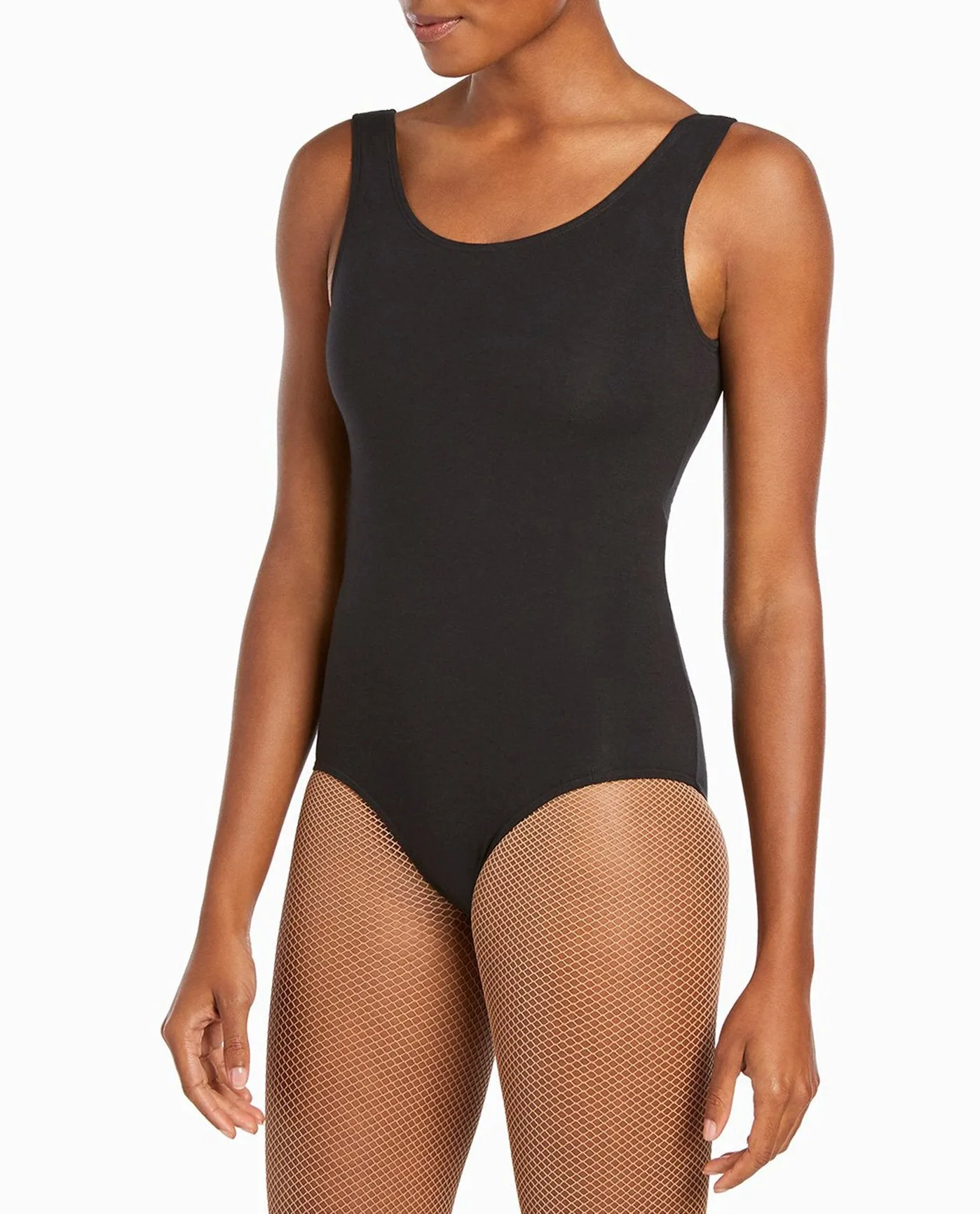Black Scoopneck Cotton-Blend Leotard sold by Danskin