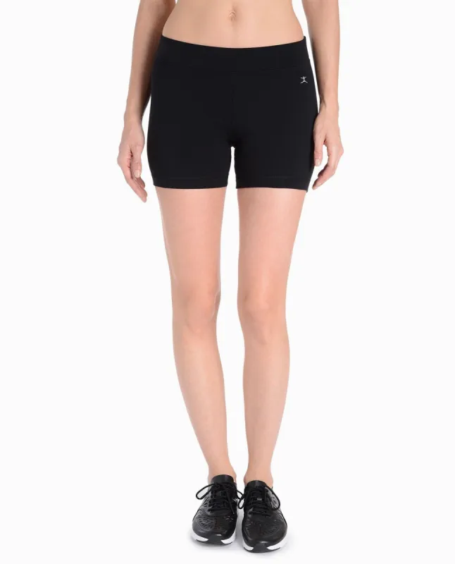 Black Essentials Five Inch Bike Short made by Danskin