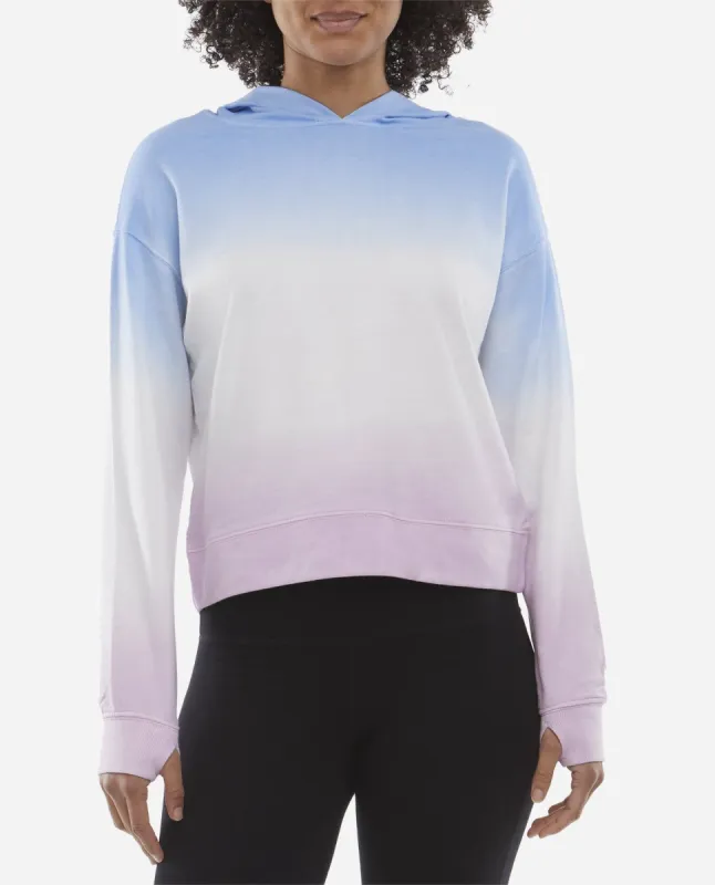 Blue Wonder W/Orchid Glaze Boyfriend Dip-Dye Hoodie sold by Danskin