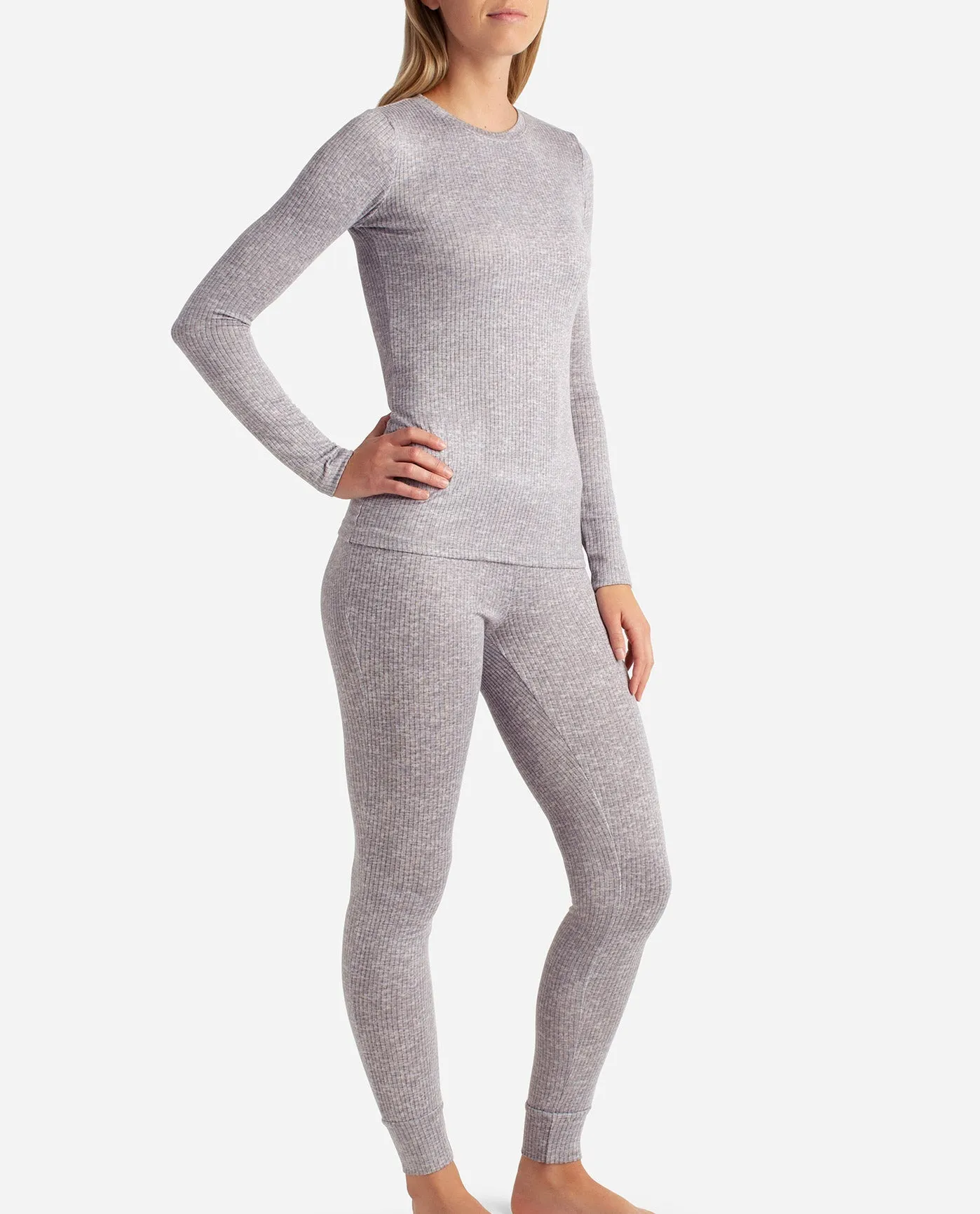 Ribbed Hacci Crew Neck Layering Set With Leggings sold by Danskin product image thumbnail 3