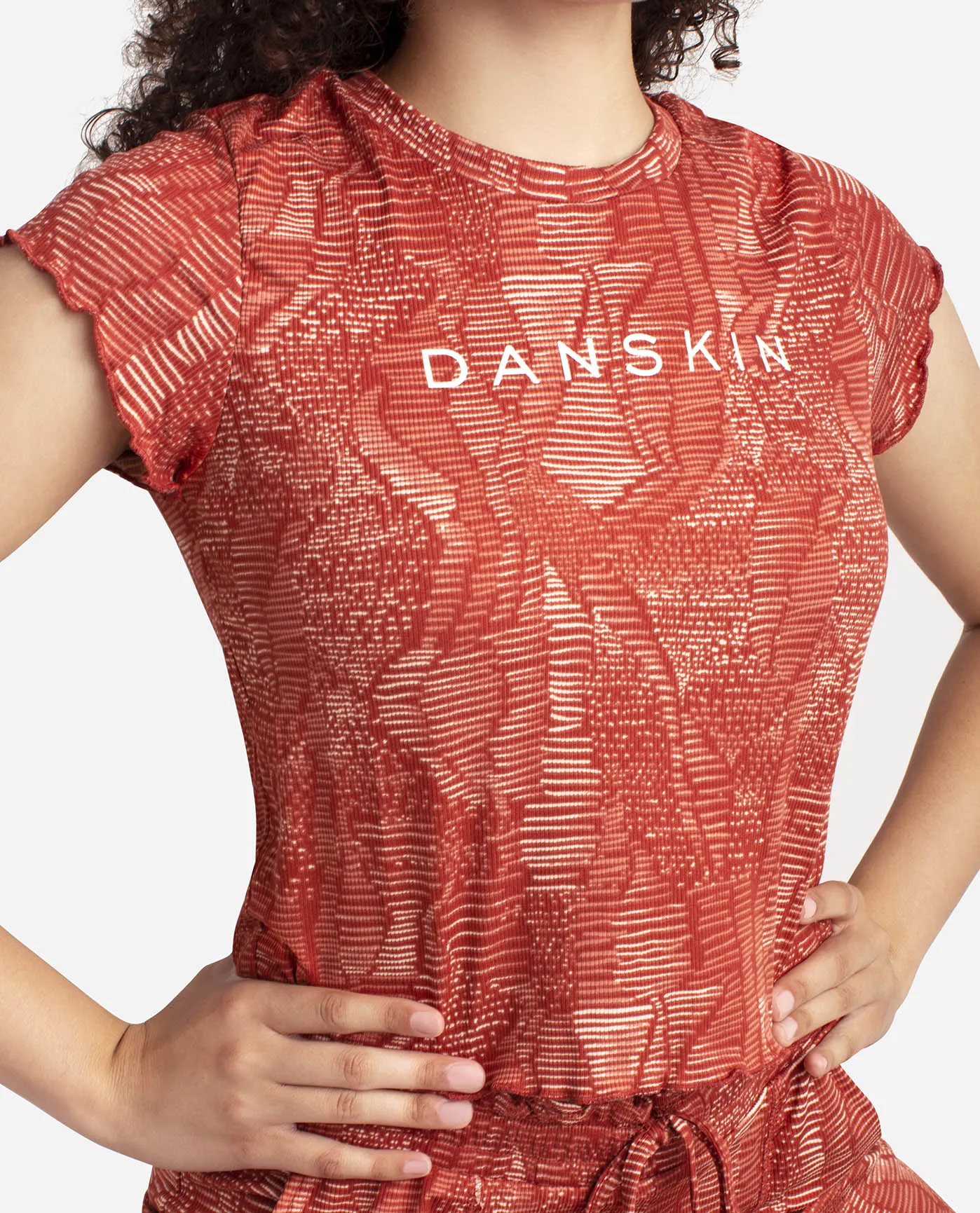 Ribbed Short Sleeve Sleep Set with Wide Leg Pant sold by Danskin product image thumbnail 4