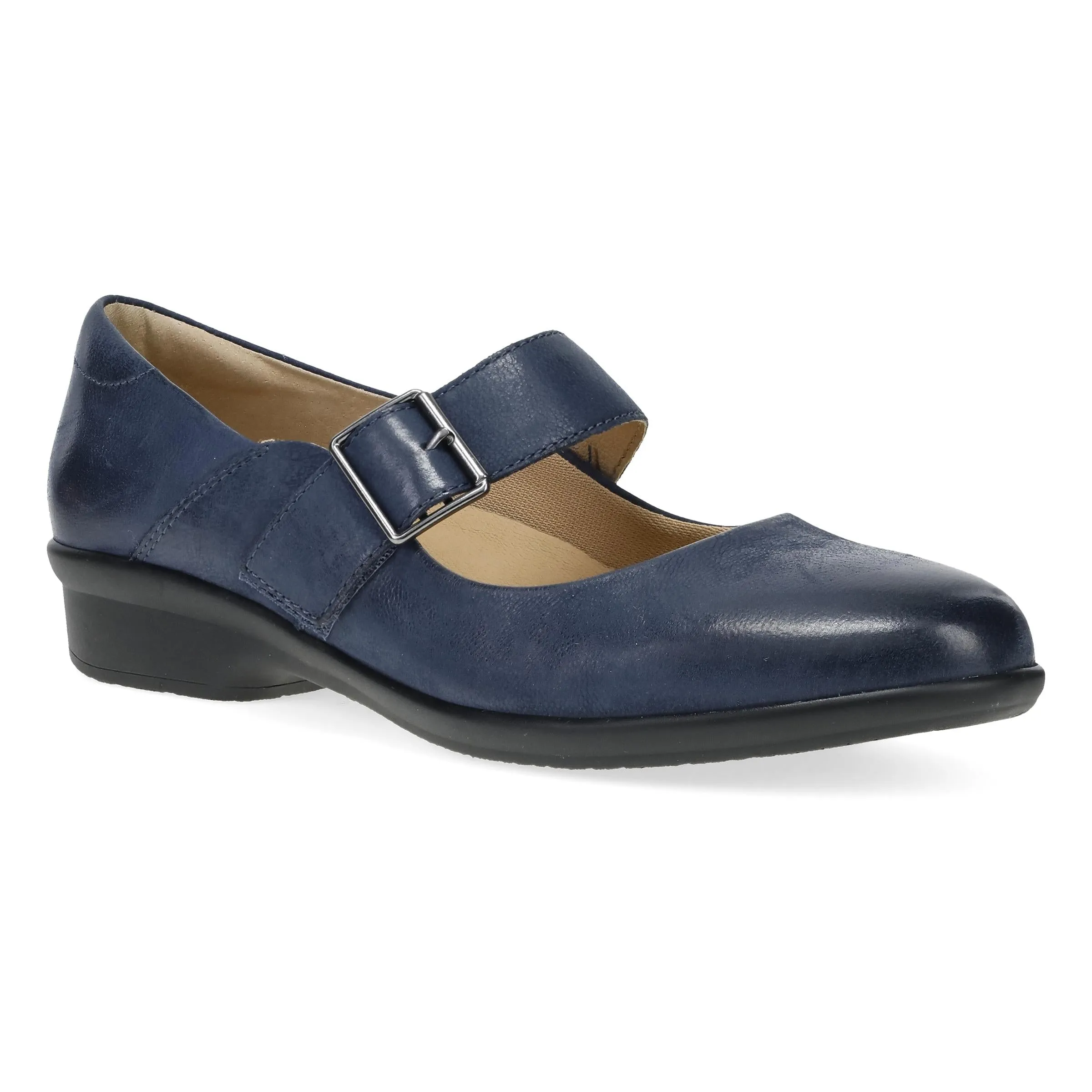 Collette Navy Burnished Nubuck sold by Dansko